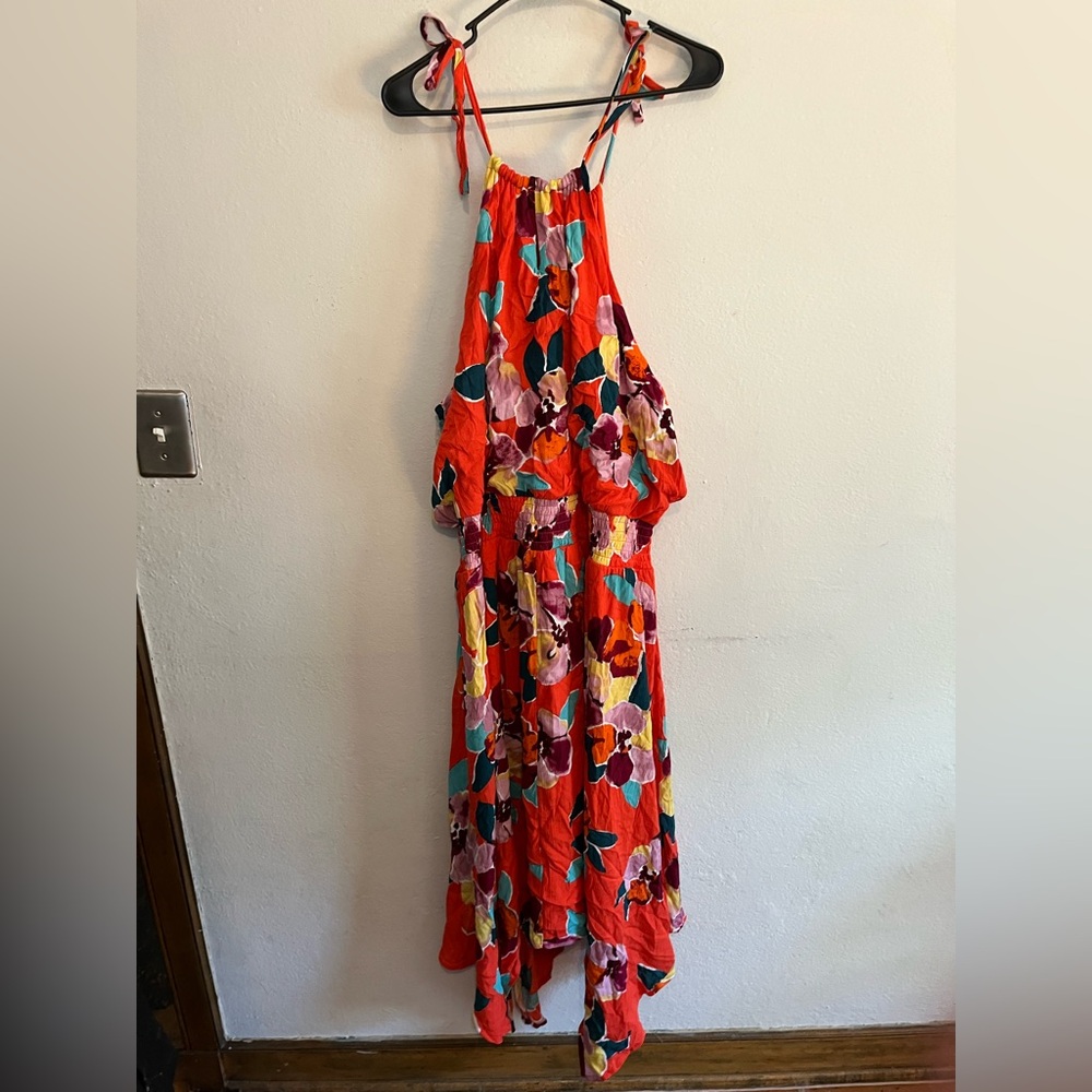 3/$20 Maurice’s Multicolor Floral Handkerchief Hem Maxi Dress 4XL